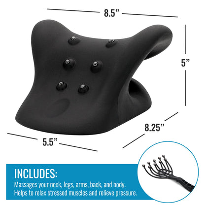 HealthSmart Neck & Shoulder Traction Device, Neck & Shoulder Relaxer, Magnetic Therapy, Cervical Spine Alignment and TMJ Relief, Neck Pain Relief, Black