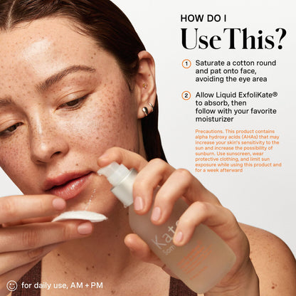 Kate Somerville Liquid ExfoliKate – Triple Acid Resurfacing Treatment, Clinically Formulated AHA Overnight Facial Exfoliator, Smooths Skin and Minimizes Pores, 4 Fl Oz
