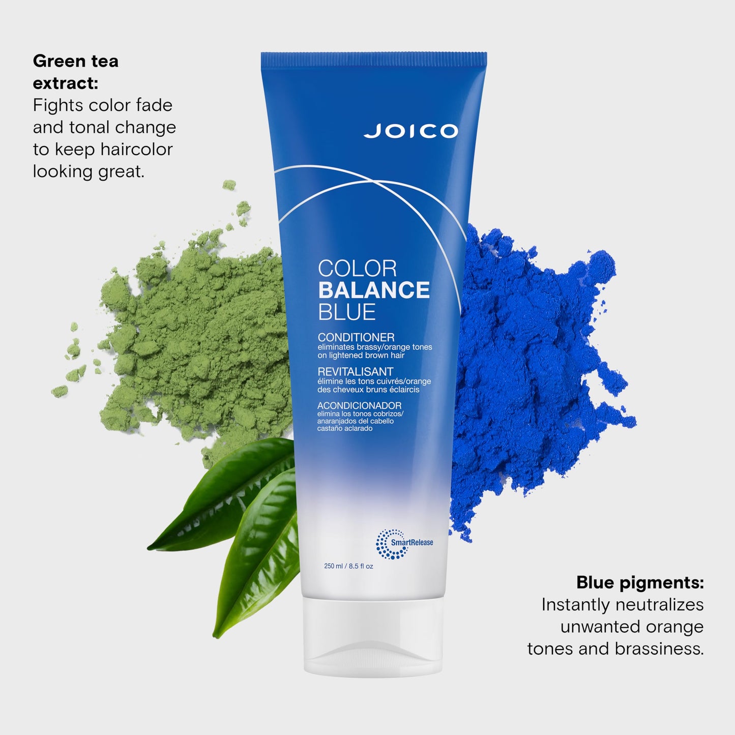 Joico Color Balance Blue Conditioner | For Lightened Brown Hair | Eliminate Brassy Orange Tones | Boost Color Vibrancy & Shine | UV Protection | With Rosehip Oil & Green Tea Extract