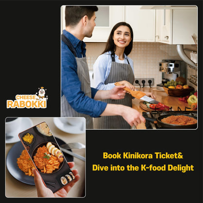 KINIKORA Premium Instant Rabokki Cup - Cheese Flavor, 2 Cups, Korean Ramen & Tteokbokki, Quick and Easy Street Food