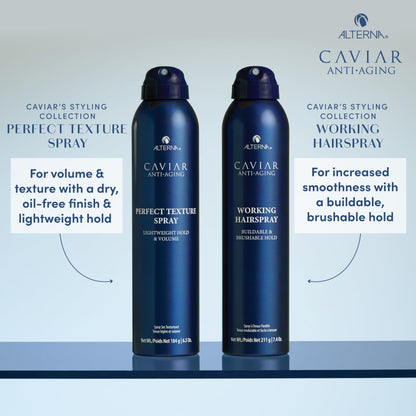 Alterna CAVIAR Anti-Aging Working Hairspray | Buildable, Brushable Hold | Helps Control Frizz & Adds Shine | Sulfate Free