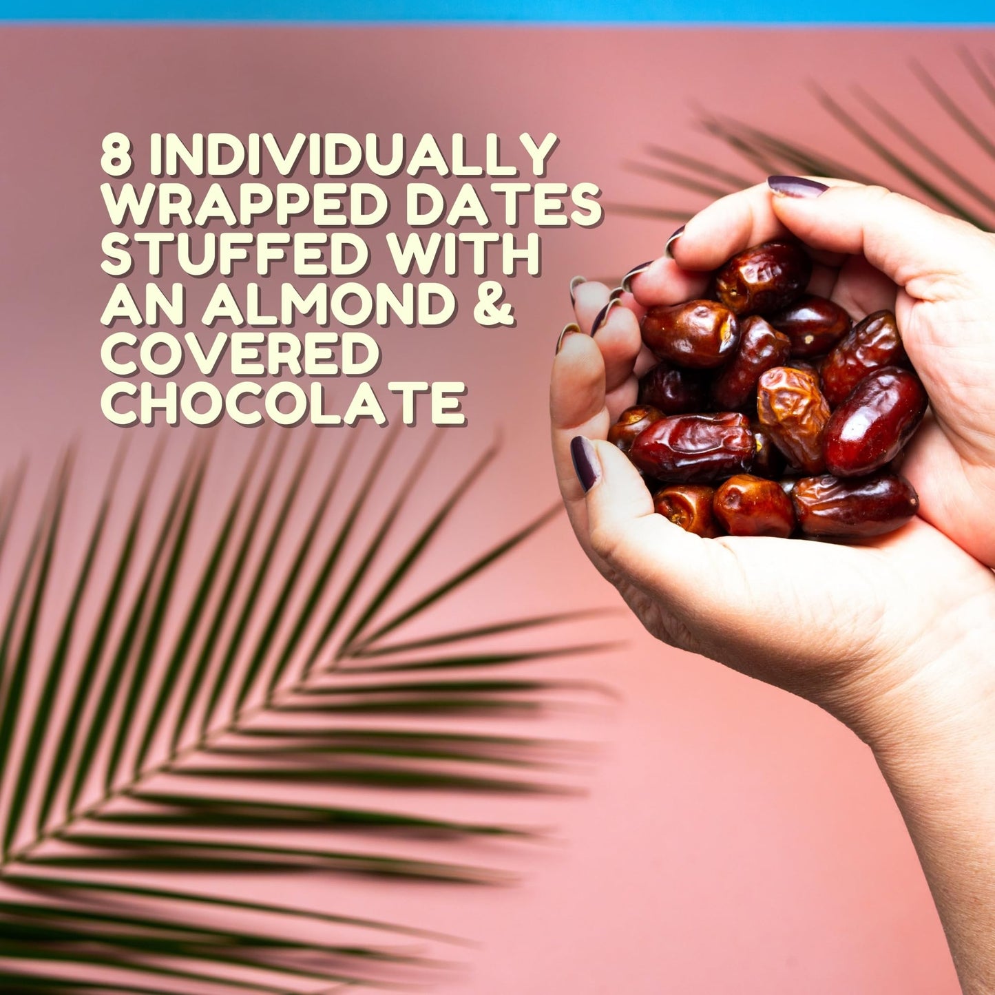 Kitchen & Love Milk Chocolate Covered Almond Stuffed Dates in a Convenient Resealable Pouch, 8 Individually Wrapped Pieces, Healthy Snack, 3.5 oz pouch (Pack of 4)