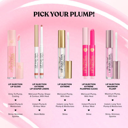 Too Faced Lip Injection Maximum Plump Extra Strength Lip Plumper Gloss | Hydrating, Volumizing, + Plumping, 0.14 Fl Oz