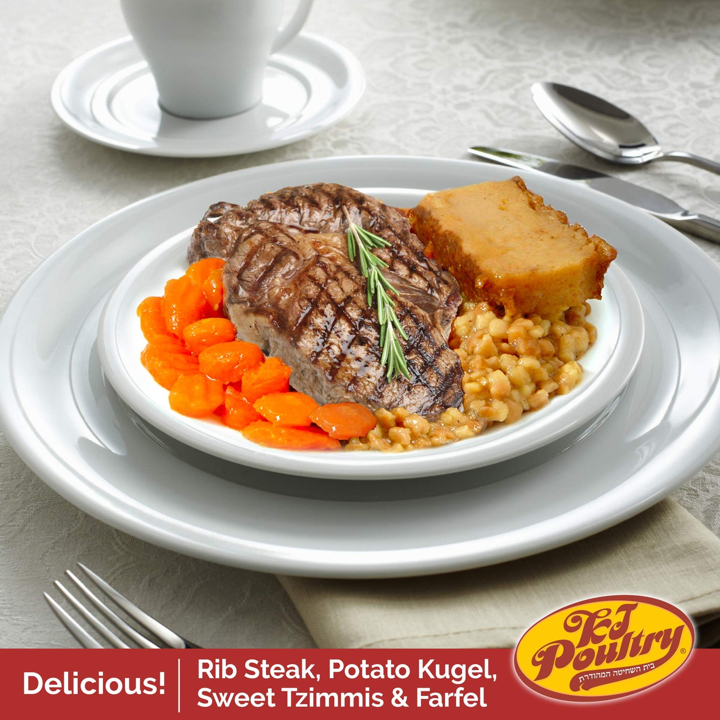 KJ Poultry Kosher Ready Meals - Shabbos Beef Variety (3 Pack) Prepared Entree Fully Cooked, Shelf Stable Microwave Dinner Travel Military Camping Emergency Survival Protein Food Supply