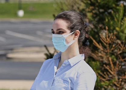 PPE201DMM001 Single Use Pullout Comfort Earloop Disposable Face Mask, Latex Free, Blue, Pack of 50