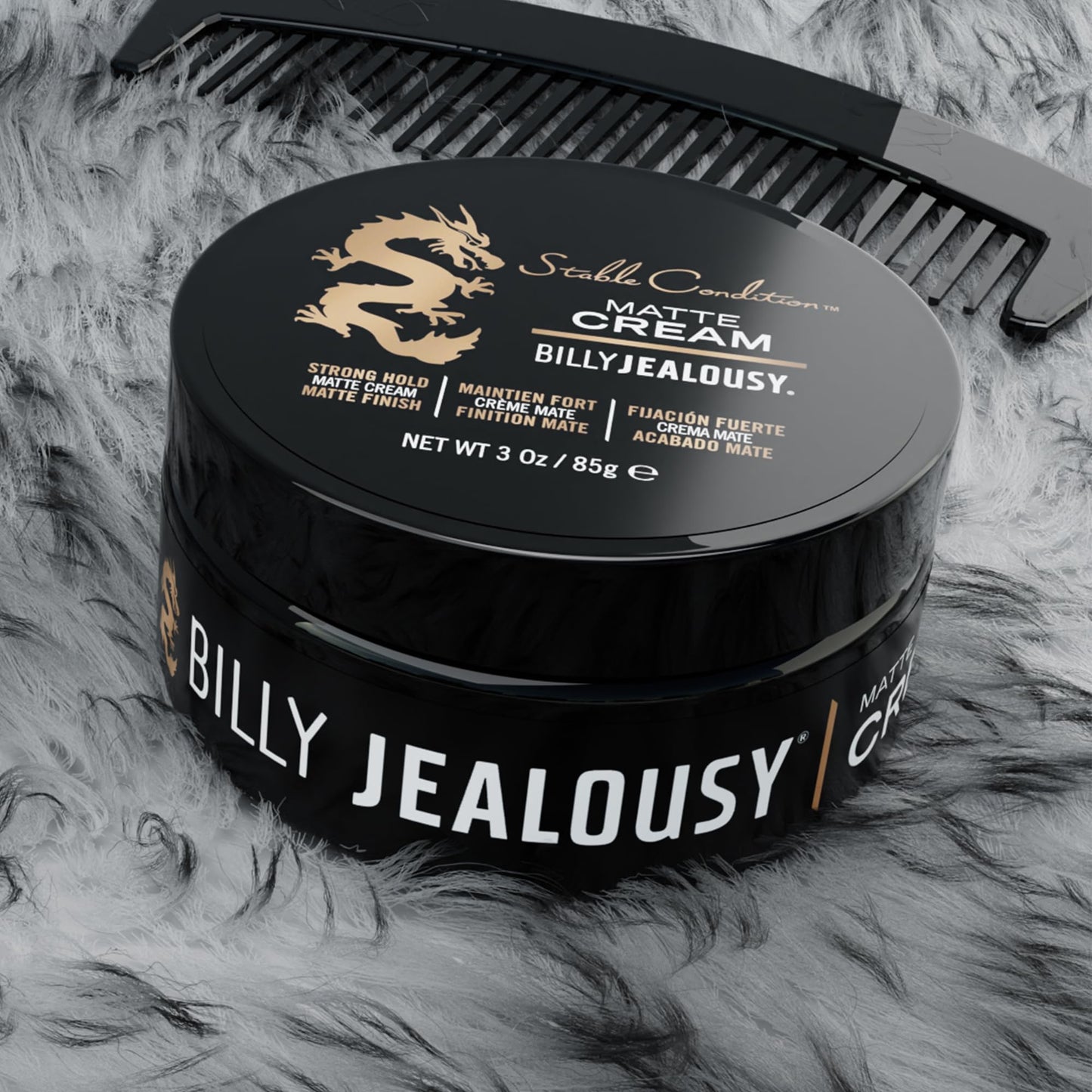 Billy Jealousy Stable Condition Matte Cream for Men with Natural Hold and Matte Finish, Reworkable, Lightweight, Water Based Hair Styling Product, Vanilla & White Musk Scent, 3 Oz.