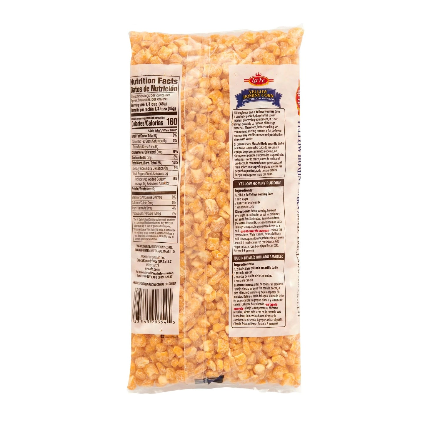 La Fe Yellow Hominy Corn – Maiz Trillado Amarillo, Make Tamales, Arepas & Empanadas, Whole Kernel Perfect for Pozole, Soups, Stews & Homemade Tortillas, Latin Dishes & Meals (2 Pack, 14 Oz Each)