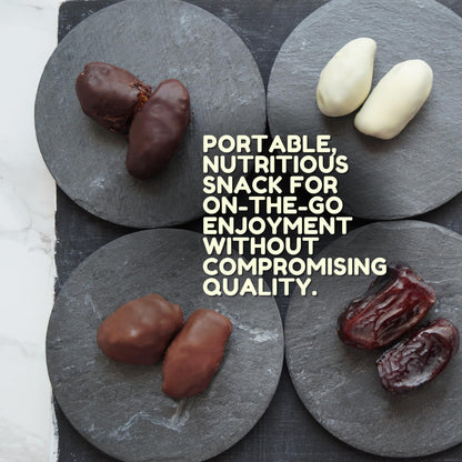 Kitchen & Love Milk Chocolate Covered Almond Stuffed Dates in a Convenient Resealable Pouch, 8 Individually Wrapped Pieces, Healthy Snack, 3.5 oz pouch (Pack of 4)