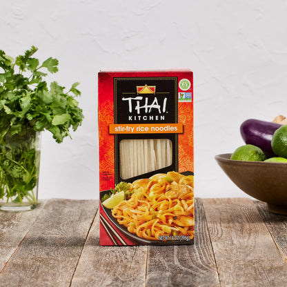 Thai Kitchen Stir Fry Rice Noodles, Gluten Free, Non GMO, Two Ingredients, Quick Cook, For Pad Thai and Other Stir-Fry Dishes, 14 oz