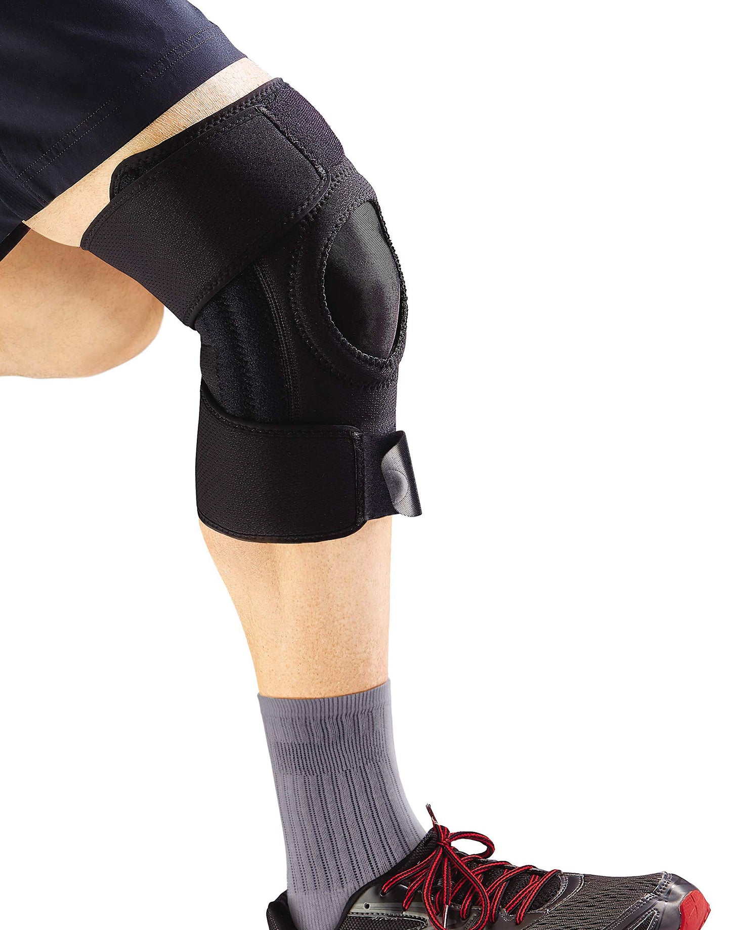 Curad Performance Series Knee Support Designed for Active Seniors 50+, Large Easy to Grip Tabs & Loops for Easier Application, Helps with Sprains & Strains