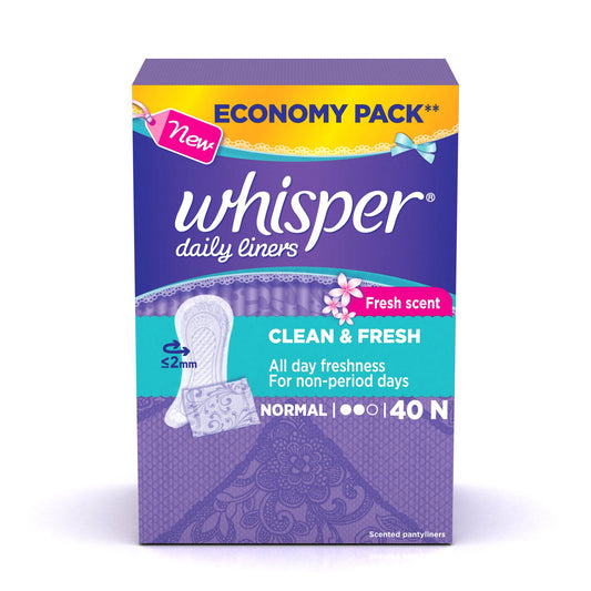 Whisper Daily Liners Clean and Fresh 40N
