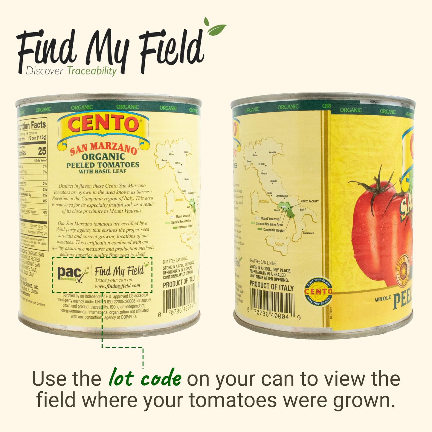 Cento Organic Certified San Marzano Whole Peeled Tomatoes 28 Oz (Pack of 6), Canned Plum Tomatoes in Thick Puree with Basil, Grown and Processed in Italy