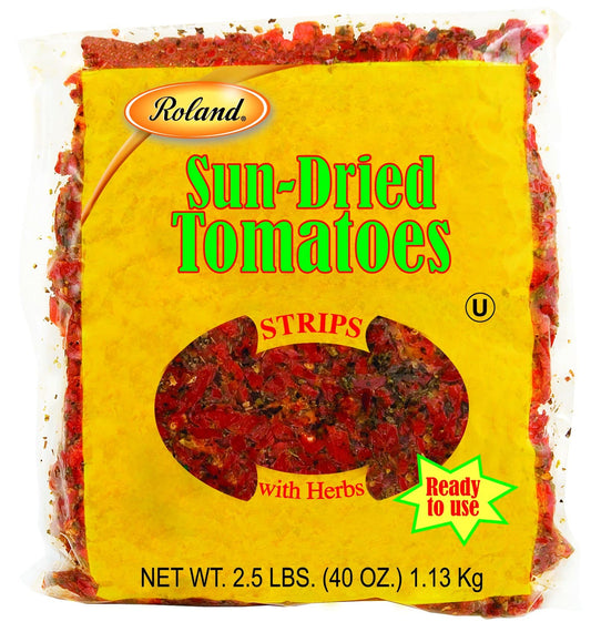 Roland Foods Sun-Dried Tomato Strips, 2.5 Pound Bag, Pack of 2