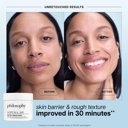 philosophy hope in a jar barrier restore cream – with ha+ complex, cica & ceramides – intensely hydrating moisturizer for dry, sensitive skin – repairs & soothes
