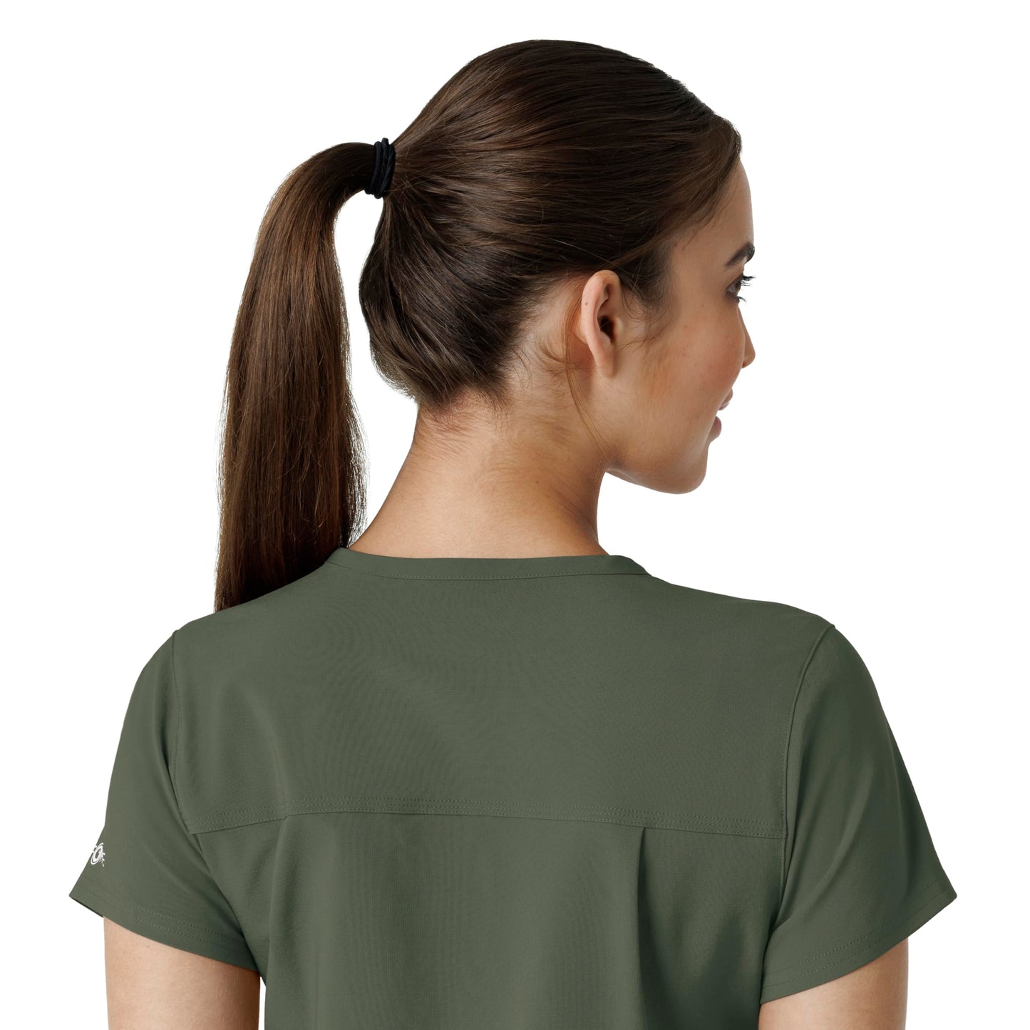 Carhartt Scrubs for Women Force Cross-Flex Tuck-in V-Neck Tops with 1 Pocket Olive