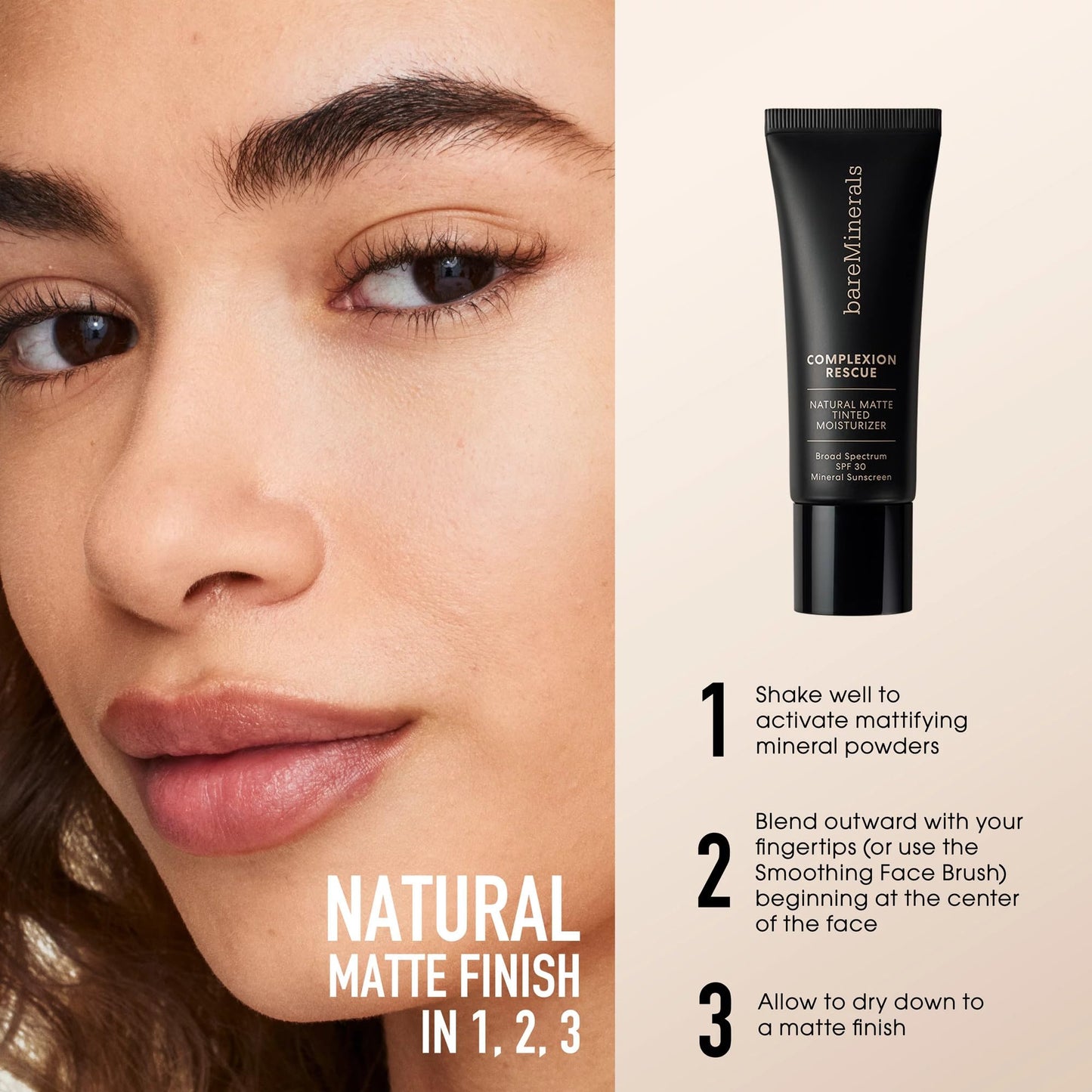 Complexion Rescue Natural Matte Tinted Moisturizer, Chestnut 09, Vegan, Cruelty-Free & Dermatologist-Tested