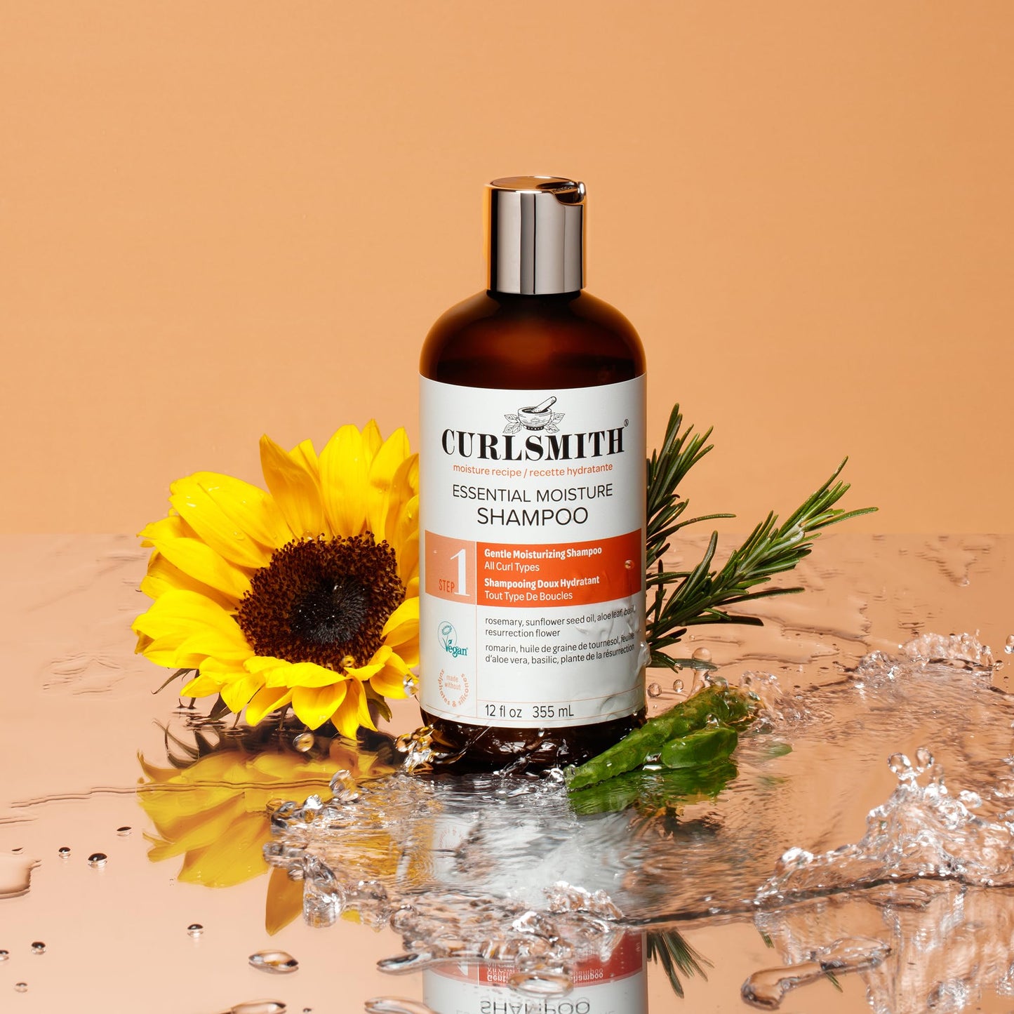 CURLSMITH - Essential Moisture Cleanser, Gentle Nourishing Shampoo for Wavy, Curly and Coily Hair, Vegan