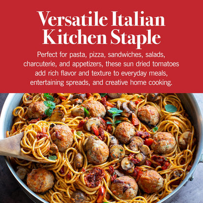 Bella Sun Luci Sun Dried Tomatoes Halves with Italian Herbs and Extra Virgin Olive Oil, Mediterranean Italian Style Sun-Ripened Tomatoes, Kosher, Vegan, Gluten-Free, Premium Ingredient for Pasta, Pizza & Salads