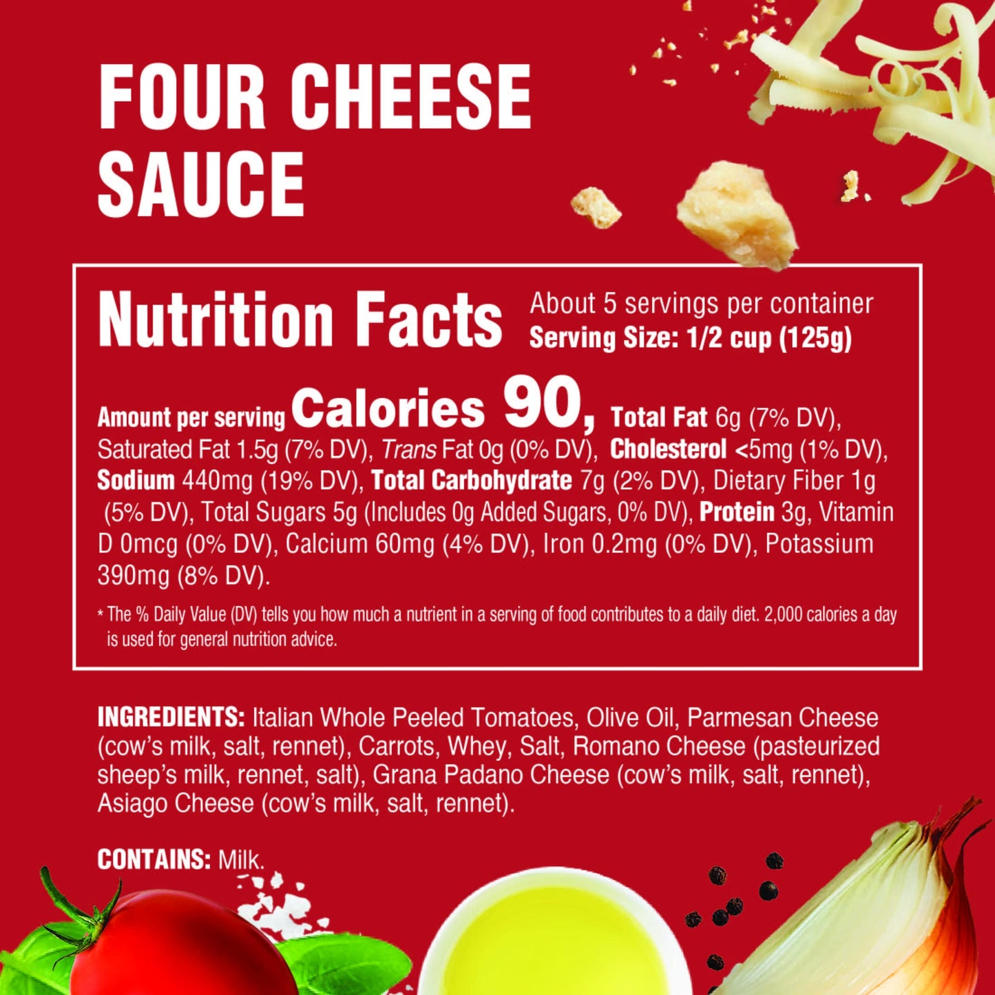 Rao's Homemade Four Cheese Pasta Sauce, 24 oz, Tomato Sauce, All Purpose, Keto Friendly Pasta Sauce, Premium Quality Tomatoes from Italy