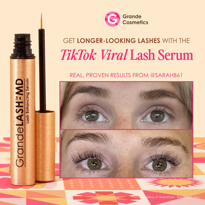 Grande Cosmetics Mini Lash & Brow Lineup - GrandeLASH-MD, GrandeBROW, GrandeREPAIR, for Longer, Thicker-Looking Eyelashes & Fuller, Bolder-Looking Eyebrows, Strengthens, Softens, & Protects