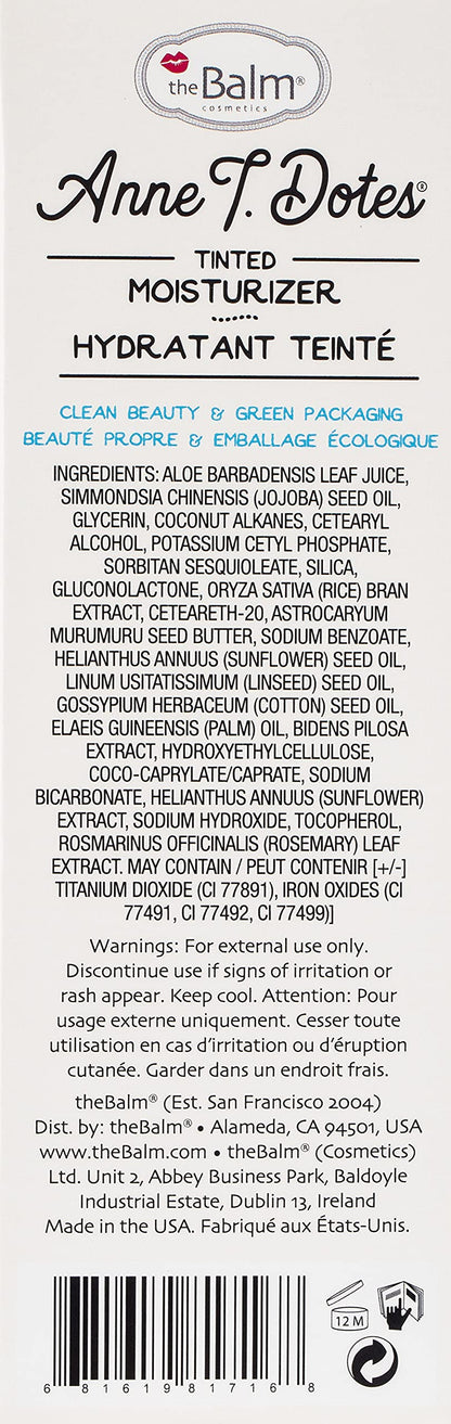 theBalm Anne T. Dotes Tinted Moisturizer, 10 (For Very Fair Skin), 1 fl. oz.,7168