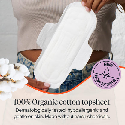 Cora Organic Cotton Feminine Care Bundle | 236 Micro Thin Daily Panty Liners and 36 Ultra Thin Regular Absorbency Period Pads with Wings | Unscented
