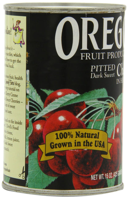Oregon Fruit Products Dark Sweet Cherries in Heavy Syrup, 15 Ounce (Pack of 8)