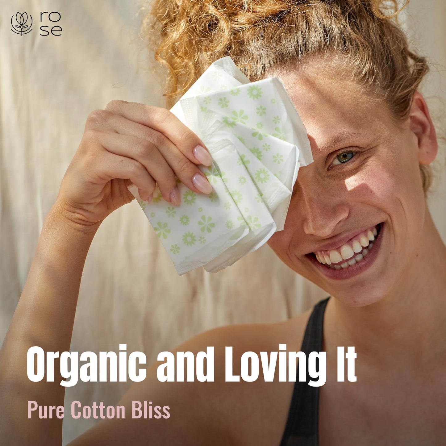 Rose Organic Panty Liners - Ultra Thin, Ultra Absorbent, Organic Cotton Topsheet, Unscented - 24 Count (Pack of 4)