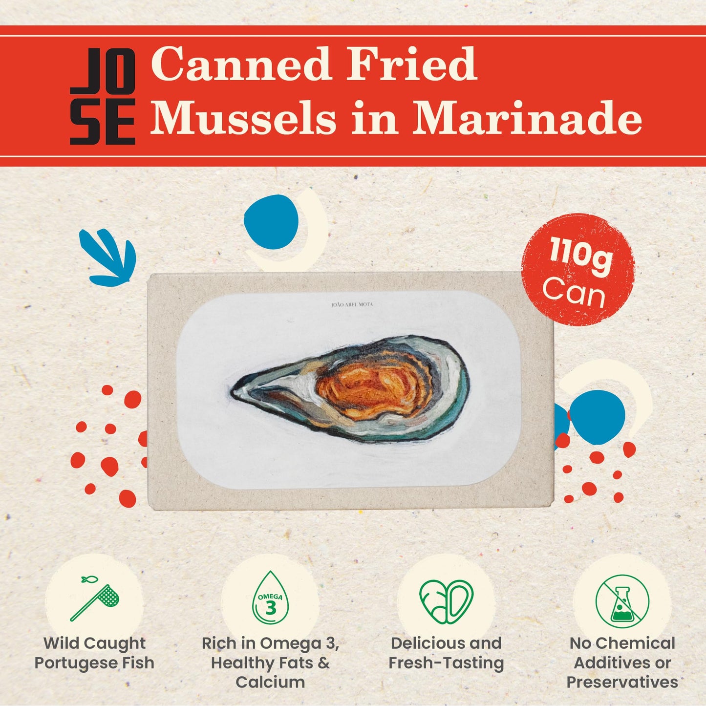 Jose Gourmet Fried Mussels in Marinade 7/10, 110g