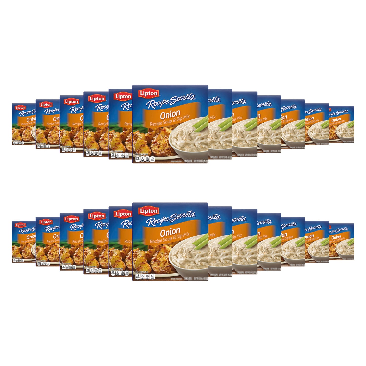SOUP SECRETS Lipton Recipe Secrets Soup and Dip Mix 24 Count Onion For Delicious Base Single-Serve Package for Easy Seasoning 2 oz