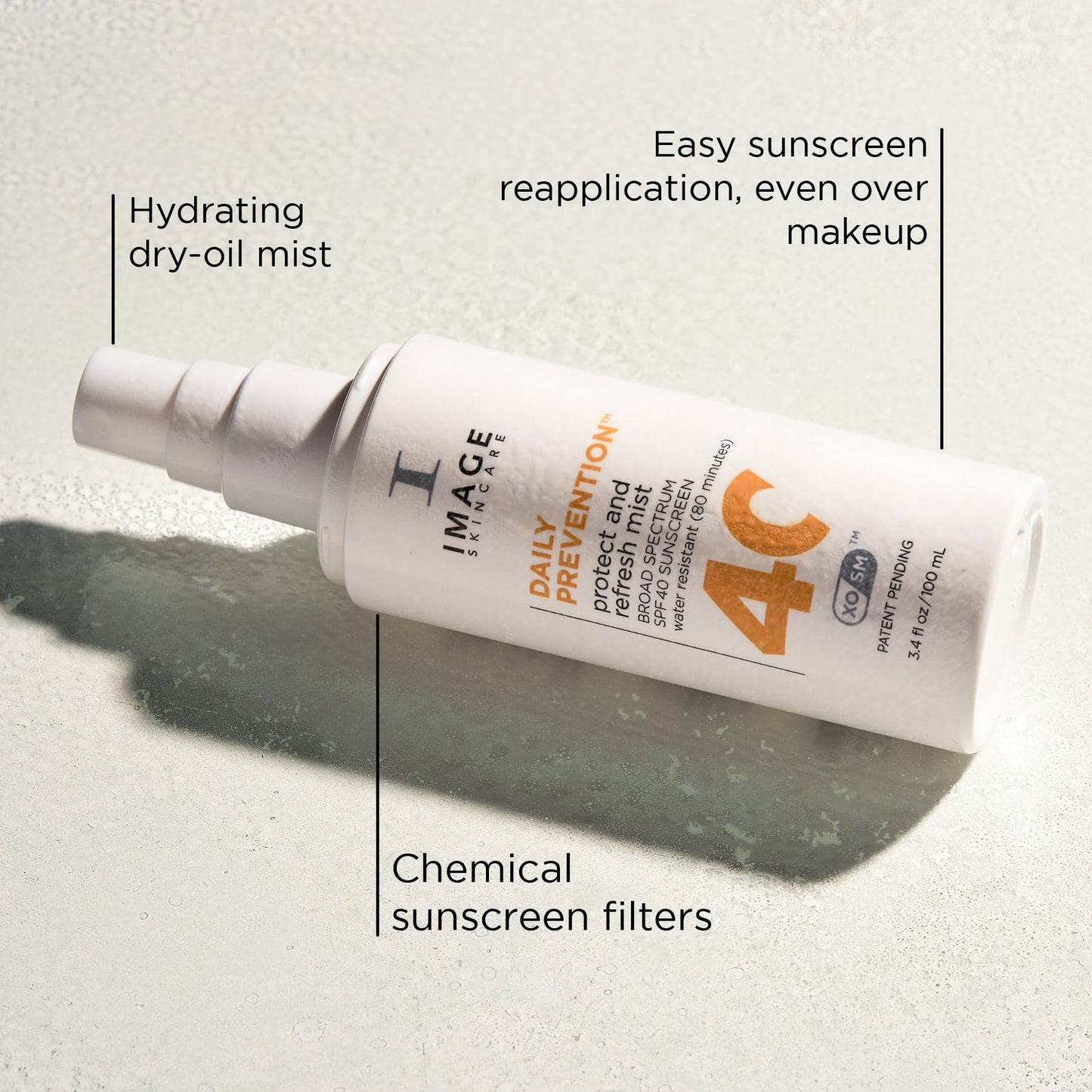 IMAGE Skincare DAILY PREVENTION Protect & Refresh Mist, SPF 40 Broad Spectrum Sunscreen Spray, 3.4 Fl Oz