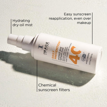 IMAGE Skincare DAILY PREVENTION Protect & Refresh Mist, SPF 40 Broad Spectrum Sunscreen Spray, 3.4 Fl Oz