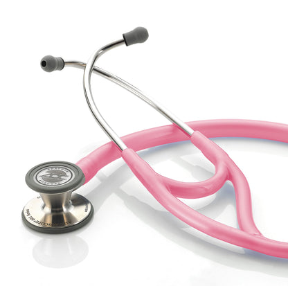 ADC Adscope 601 Convertible Cardiology Stethoscope with Tunable AFD Technology, Adult Diaphragm and Adult Bell or Pediatric Diaphragm, 28 inch Length, Breast Cancer Awareness Metallic Pink