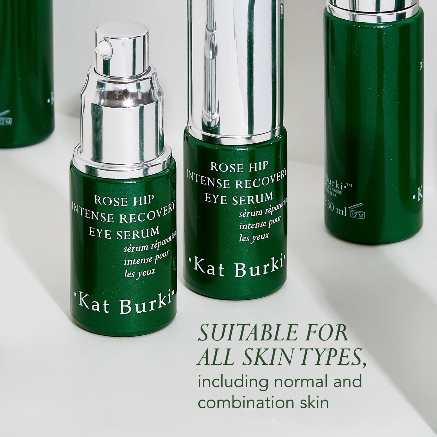 Kat Burki Rose Hip Intense Recovery Eye Serum with 1% Encapsulated Retinol, Vitamin C & Niacinamide, Reduces Dark Circles, Puffiness & Fine Lines, 0.5 Fl Oz