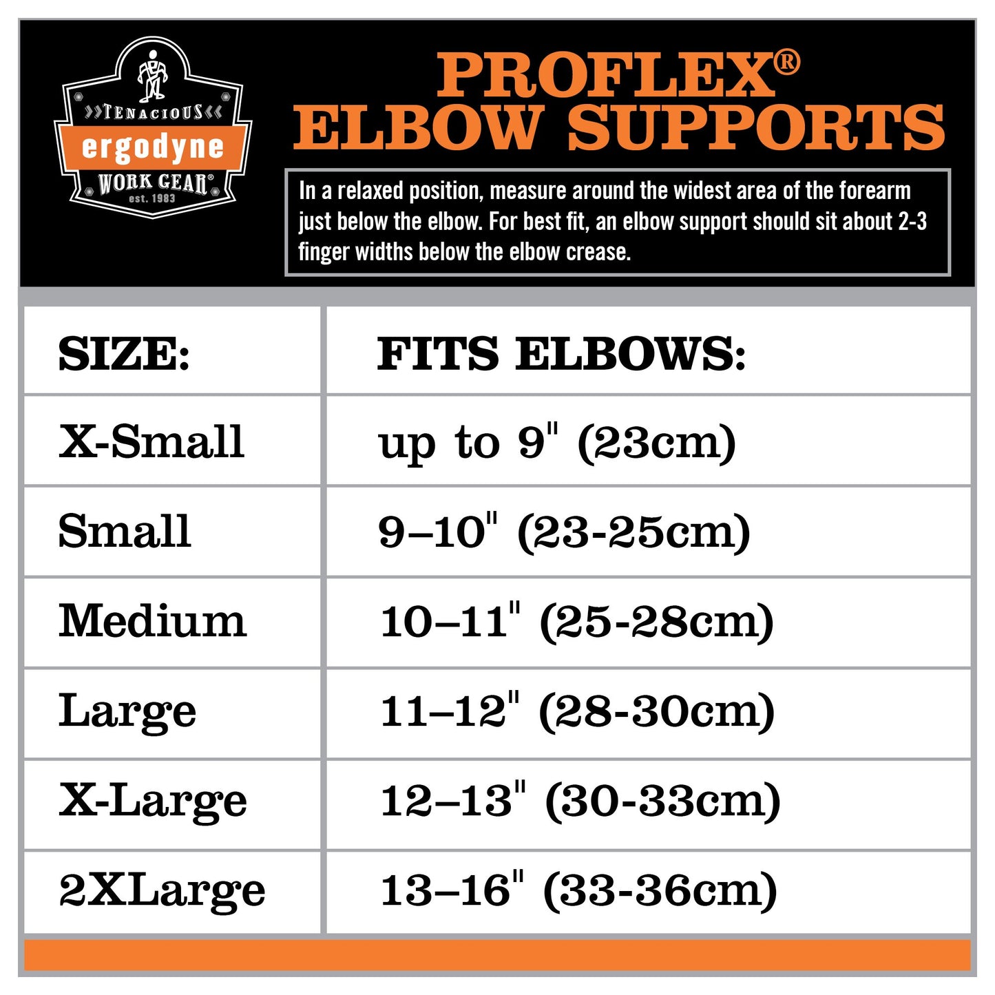 Ergodyne - 16004 ProFlex 500 Elbow Support, Large, Black