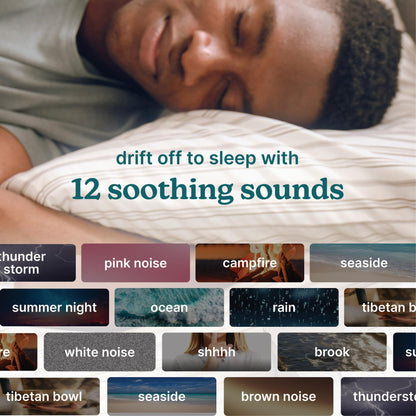 Homedics Sleep Better Portable Sound Machine, Night Light,12 Soothing Sounds Including White Noise, Rain, and Thunderstorm, Ultra-Portable Design, Auto-Off Timer, Ideal for Travel & Baby Sleep, Black