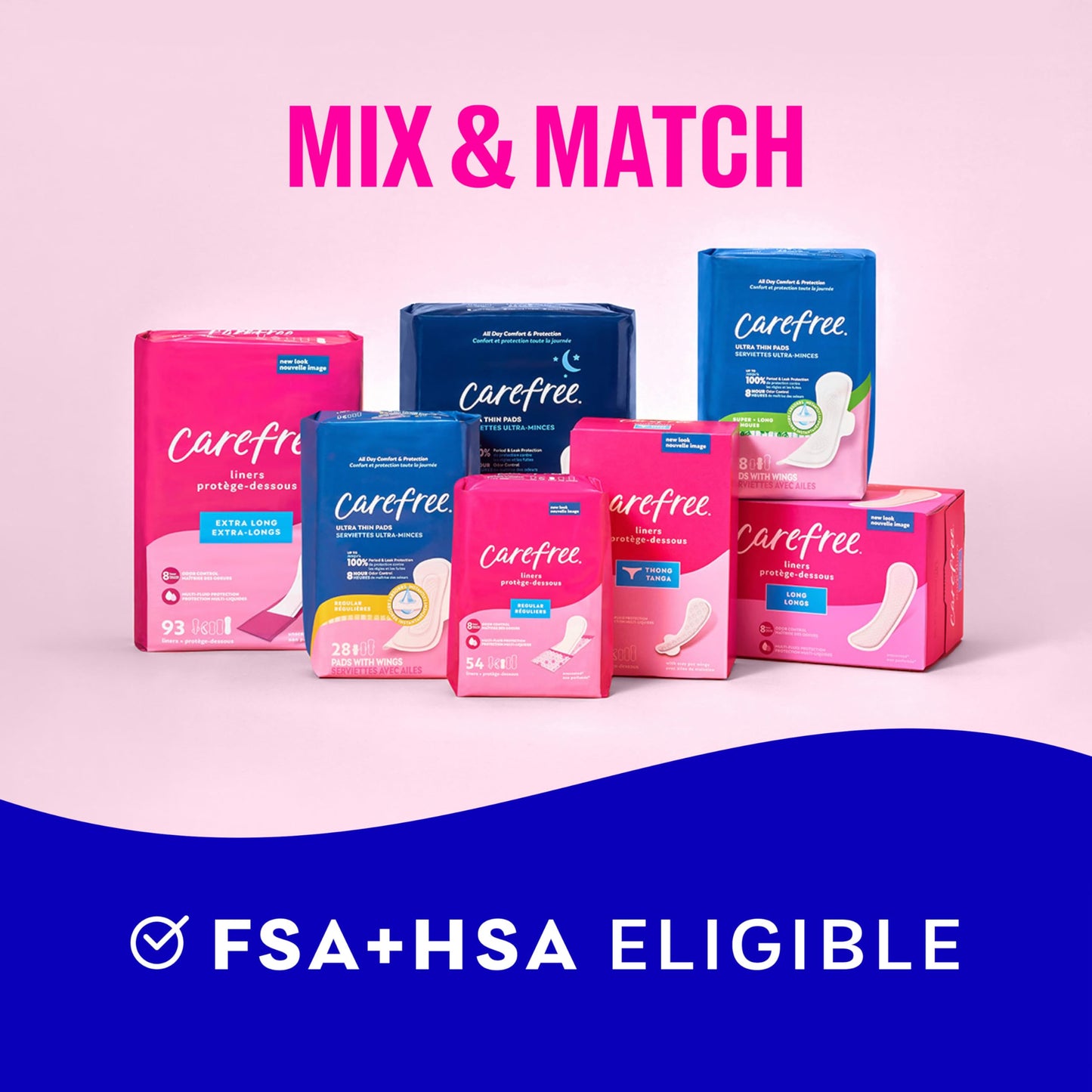 Carefree Ultra Thin Pads for Women, Super/Long Pads with Wings, 84ct (3 Packs of 28ct) | Carefree Feminine Care, Period Care & Postpartum | 84ct (3 Packs of 28ct)