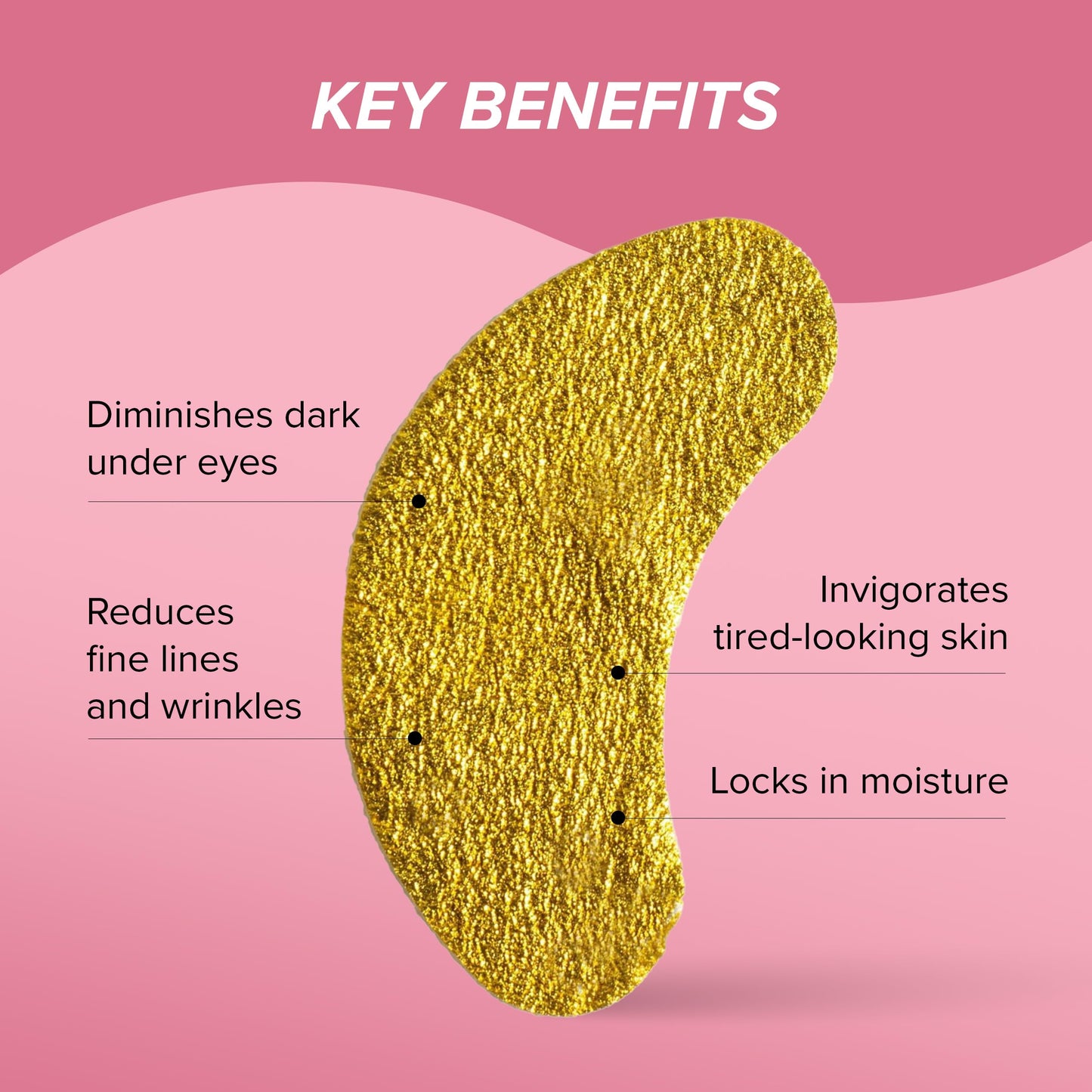 SKIN GYM Gold Foil Eye Mask 5 Pack, Hydrating and Brightening Under-Eye Treatment with Bakuchiol and Hyaluronic Acid