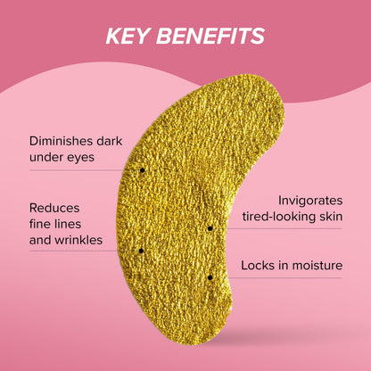SKIN GYM Gold Foil Eye Mask 5 Pack, Hydrating and Brightening Under-Eye Treatment with Bakuchiol and Hyaluronic Acid