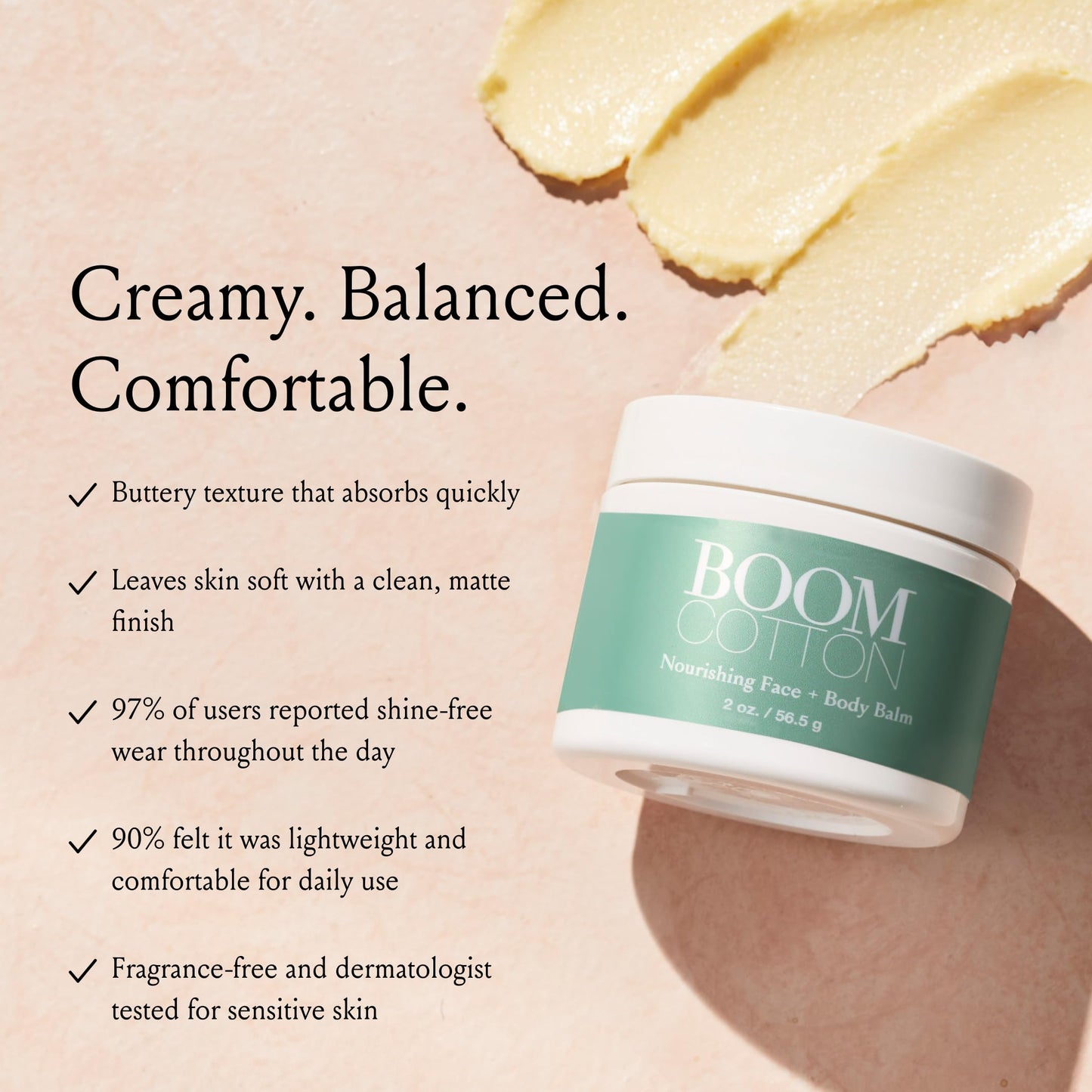 BOOM! by Cindy Joseph Boom Cotton- Shine Control Moisturizer- Organic, Cruelty-Free Natural All-Day Facial Moisturizer for Mature and Sensitive Skin, 2 oz