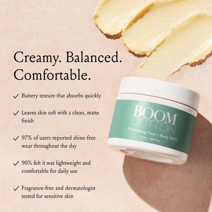BOOM! by Cindy Joseph Boom Cotton- Shine Control Moisturizer- Organic, Cruelty-Free Natural All-Day Facial Moisturizer for Mature and Sensitive Skin, 2 oz