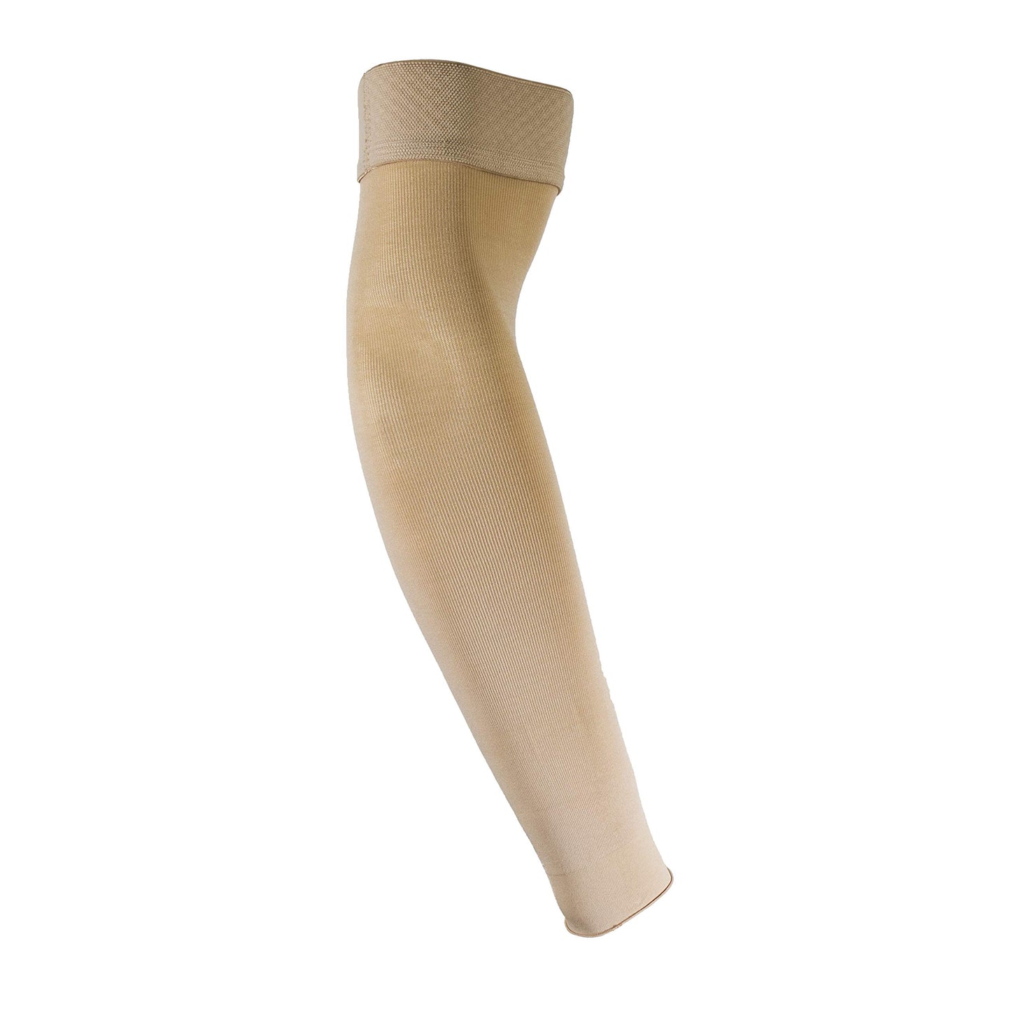 Truform Lymphedema Compression Arm Sleeve, 15-20 mmHg Post Mastectomy Support, Dot Top Grip Band, Beige, Large