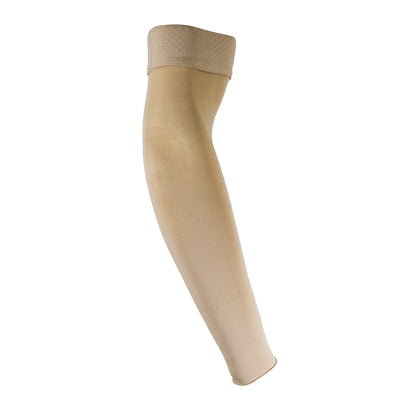 Truform Lymphedema Compression Arm Sleeve, 15-20 mmHg Post Mastectomy Support, Dot Top Grip Band, Beige, Large