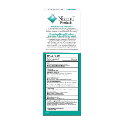 Nizoral Psoriasis Shampoo & Conditioner, 11 Oz, Gentle Scalp Treatment, Relieves Itching, Flaking, Redness, Scaling Effective Scalp Psoriasis Shampoo with Salicylic Acid and Tea Tree Oil (Pack of 2)