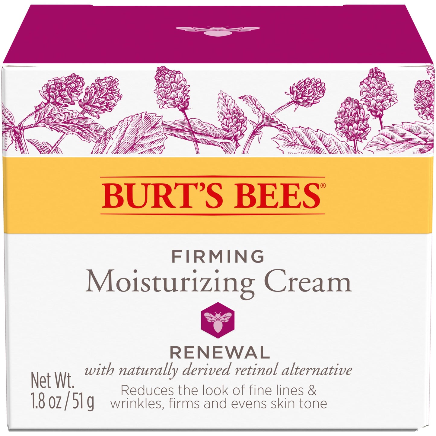 Burt's Bees Renewal Firming Face Cream, Anti-Aging Retinol Alternative, Moisturizing Natural Origin Skin Care, 1.8 Ounce