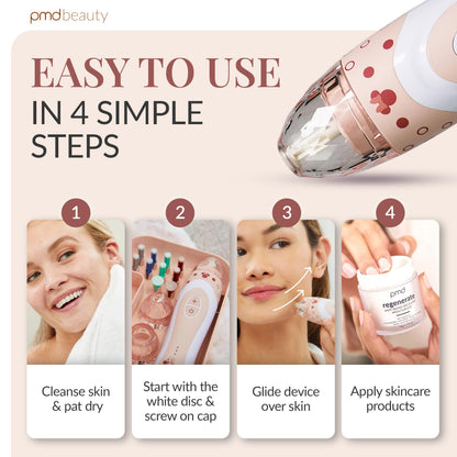 PMD Beauty x Disney Minnie Mouse Personal Microderm Elite Pro-At-Home Microdermabrasion Machine for Face and Body-Exfoliating Crystals & Vacuum Suction for Fresh & Radiant Skin-TruTier Technology