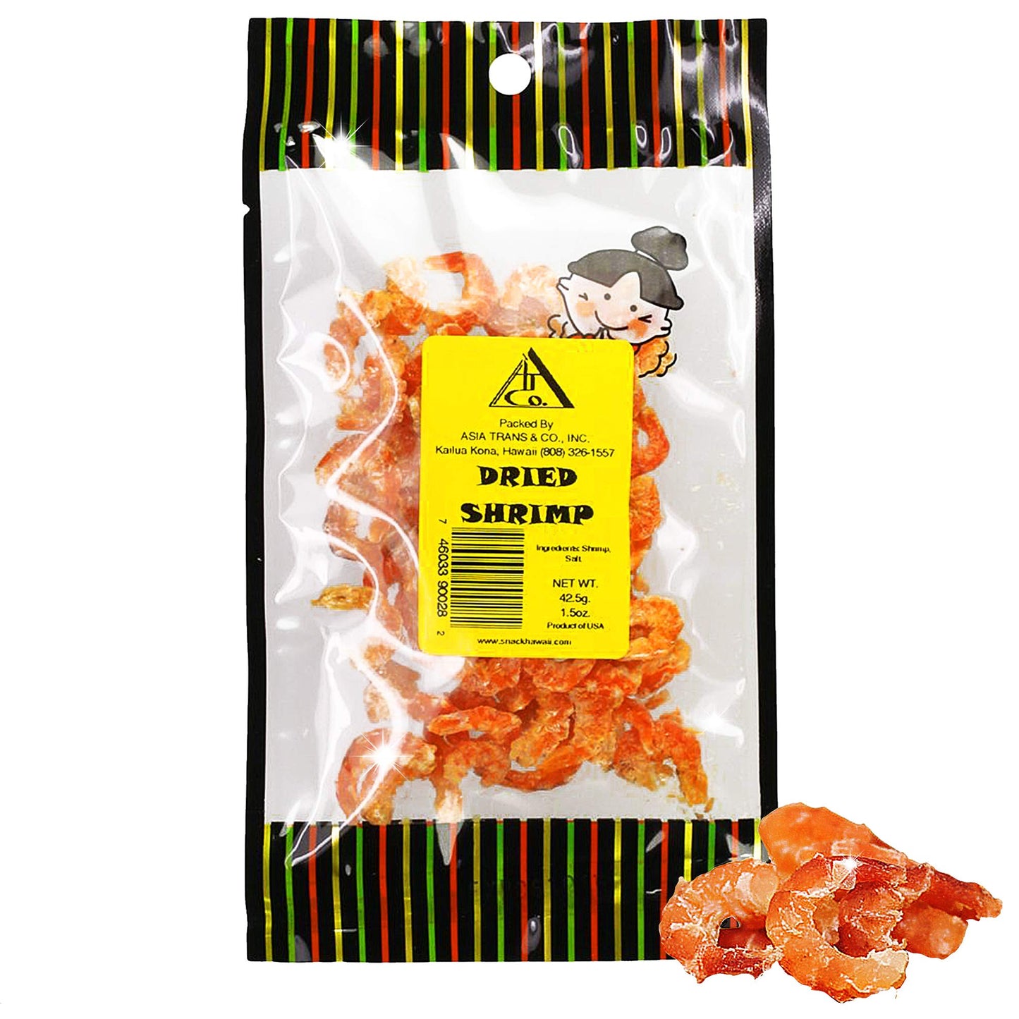 Asia Trans Dried Louisiana Large Shrimp - Hawaiian Favorite - Fresh-Caught & Dehydrated for Snacks, Asian Seafood Salad, Pad Thai, or Soup