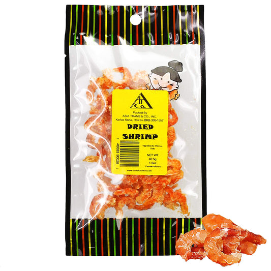 Asia Trans Dried Louisiana Large Shrimp - Hawaiian Favorite - Fresh-Caught & Dehydrated for Snacks, Asian Seafood Salad, Pad Thai, or Soup