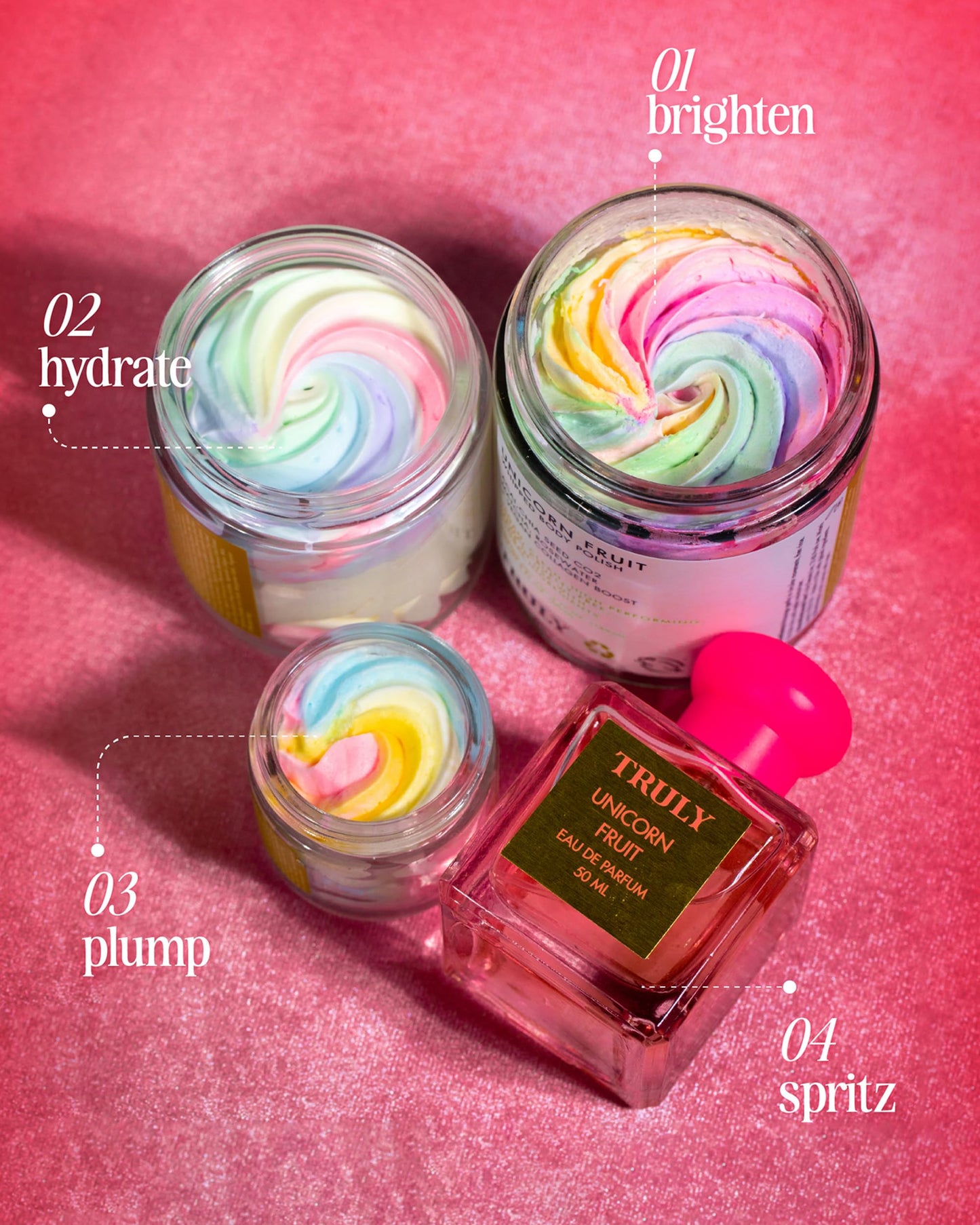 Truly Beauty Unicorn Whipped Body Polish with Chia, Acai and Rose - with Shea for Women, Body Butter Cream for Softer, Smoother and Glowing Skin - 2 Fl. Oz