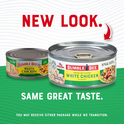 Bumble Bee Premium White Chicken Breast with Rib Meat in Water - 19g Protein per Serving - Gluten Free, Keto Friendly Canned Chicken - 5 oz (Pack of 1)